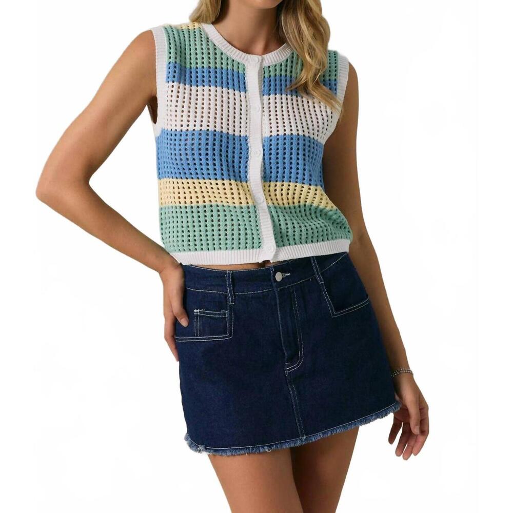 NEW SUNDAY EDITION angie vest top in multi